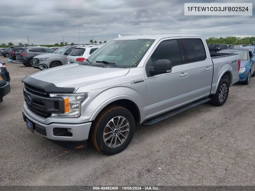 2018 Ford F-150 Xlt VIN: 1FTEW1CG3JFB02524 Lot: 40492400