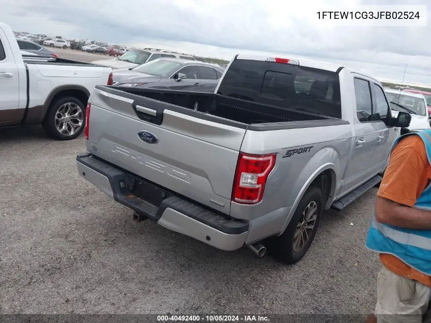 2018 Ford F-150 Xlt VIN: 1FTEW1CG3JFB02524 Lot: 40492400