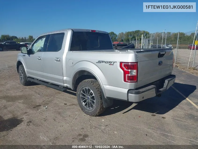 2018 Ford F-150 Xlt VIN: 1FTEW1EG1JKG00581 Lot: 40493112