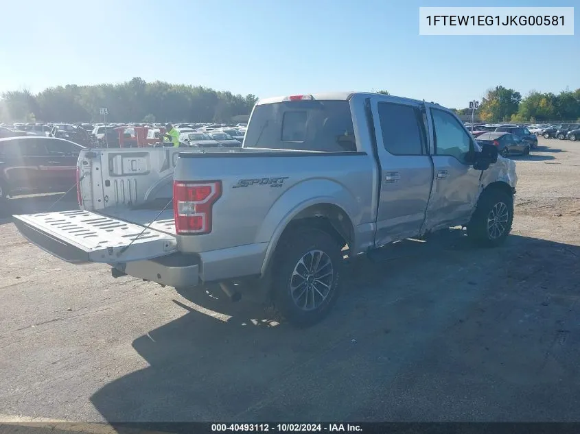 2018 Ford F-150 Xlt VIN: 1FTEW1EG1JKG00581 Lot: 40493112