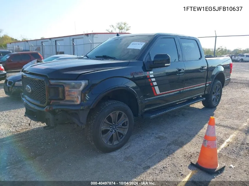 2018 Ford F-150 Lariat VIN: 1FTEW1EG5JFB10637 Lot: 40497874