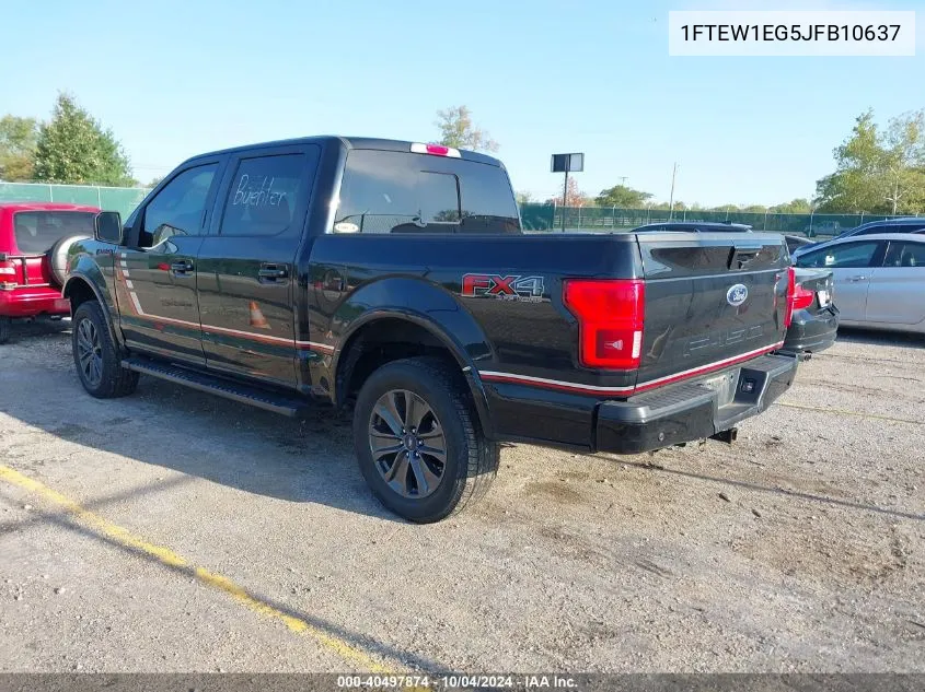 2018 Ford F-150 Lariat VIN: 1FTEW1EG5JFB10637 Lot: 40497874