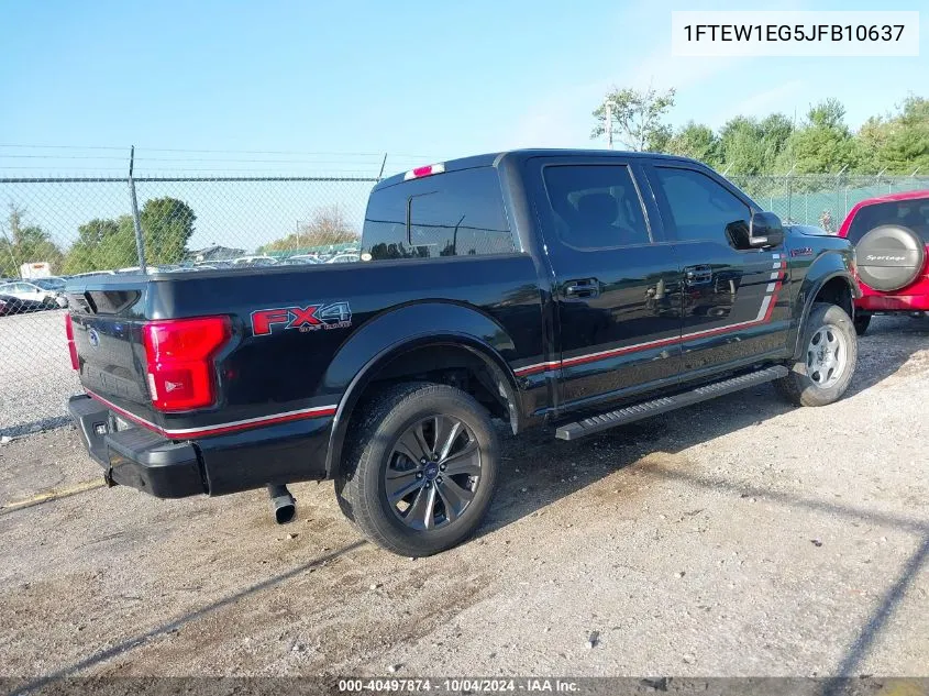 2018 Ford F-150 Lariat VIN: 1FTEW1EG5JFB10637 Lot: 40497874