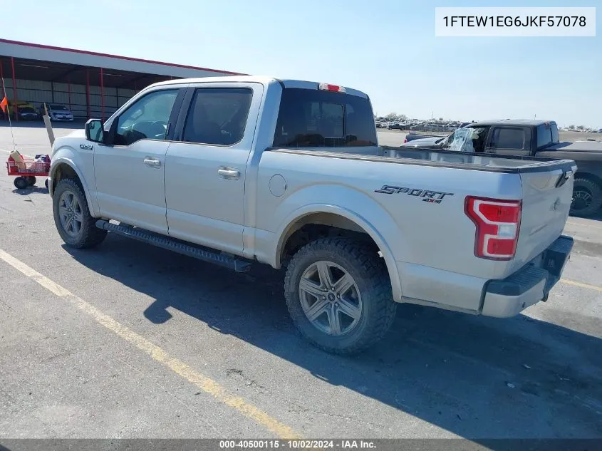 2018 Ford F-150 Xlt VIN: 1FTEW1EG6JKF57078 Lot: 40500115