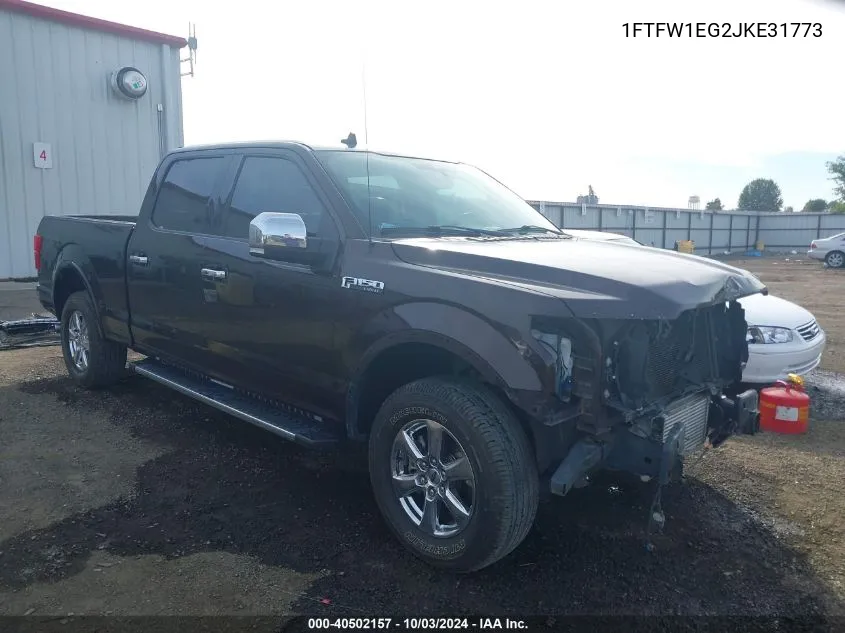 2018 Ford F-150 Lariat VIN: 1FTFW1EG2JKE31773 Lot: 40502157