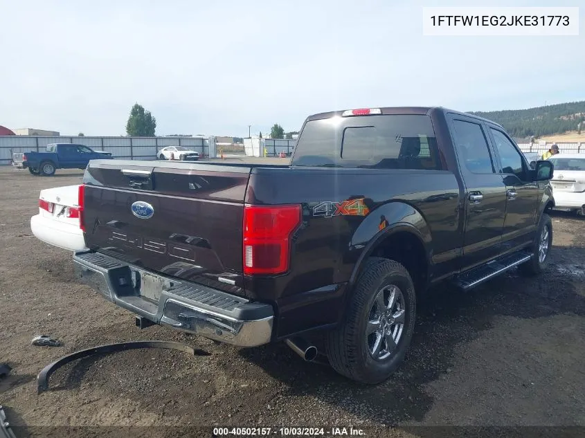 2018 Ford F-150 Lariat VIN: 1FTFW1EG2JKE31773 Lot: 40502157