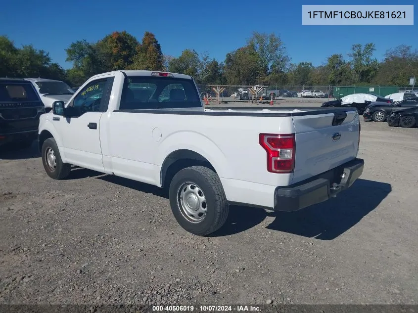 2018 Ford F-150 Xl VIN: 1FTMF1CB0JKE81621 Lot: 40506019