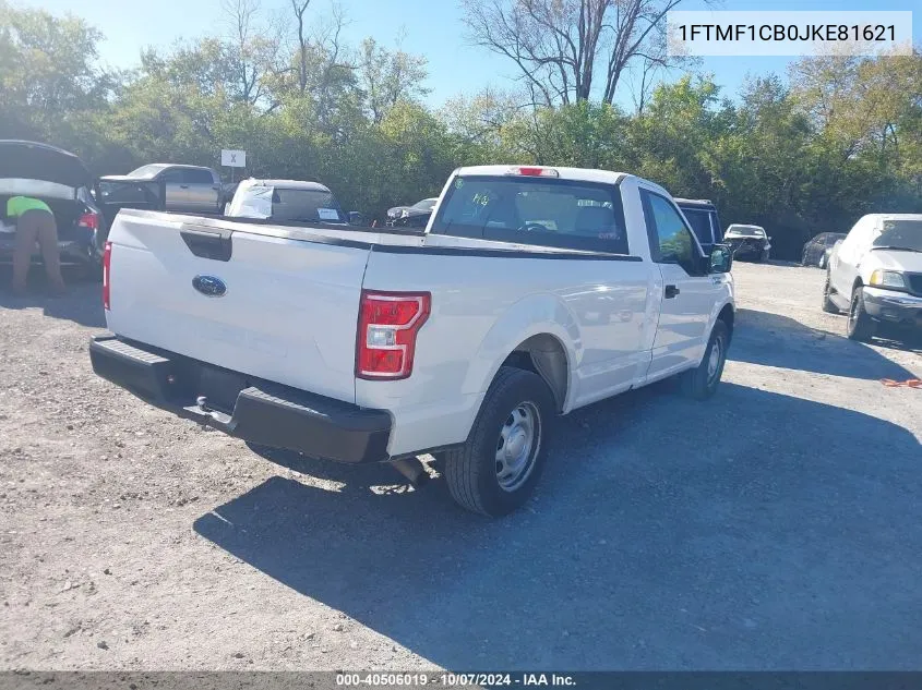 2018 Ford F-150 Xl VIN: 1FTMF1CB0JKE81621 Lot: 40506019