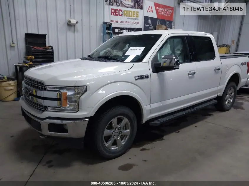 2018 Ford F-150 Lariat VIN: 1FTEW1EG4JFA18046 Lot: 40506285