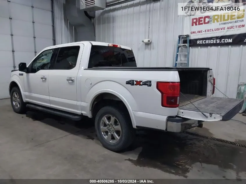 2018 Ford F-150 Lariat VIN: 1FTEW1EG4JFA18046 Lot: 40506285