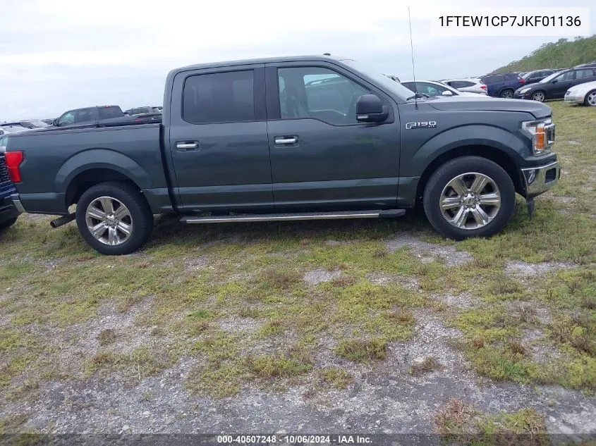 2018 Ford F150 Supercrew VIN: 1FTEW1CP7JKF01136 Lot: 40507248