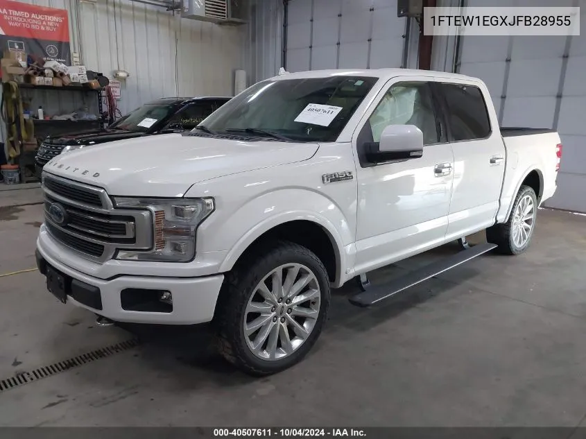 2018 Ford F-150 Limited VIN: 1FTEW1EGXJFB28955 Lot: 40507611