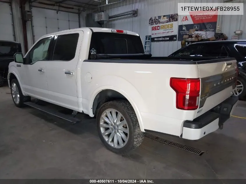 2018 Ford F-150 Limited VIN: 1FTEW1EGXJFB28955 Lot: 40507611