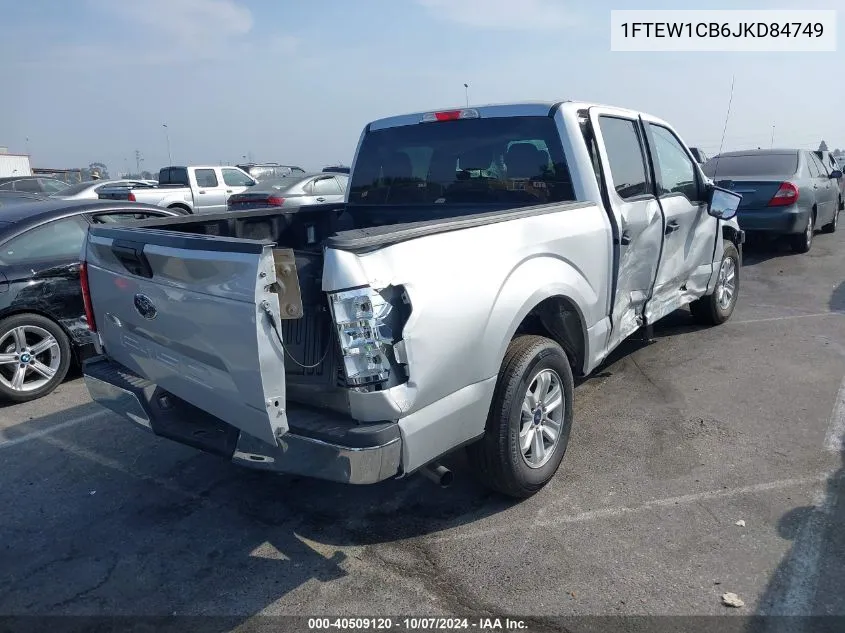 2018 Ford F150 Supercrew VIN: 1FTEW1CB6JKD84749 Lot: 40509120