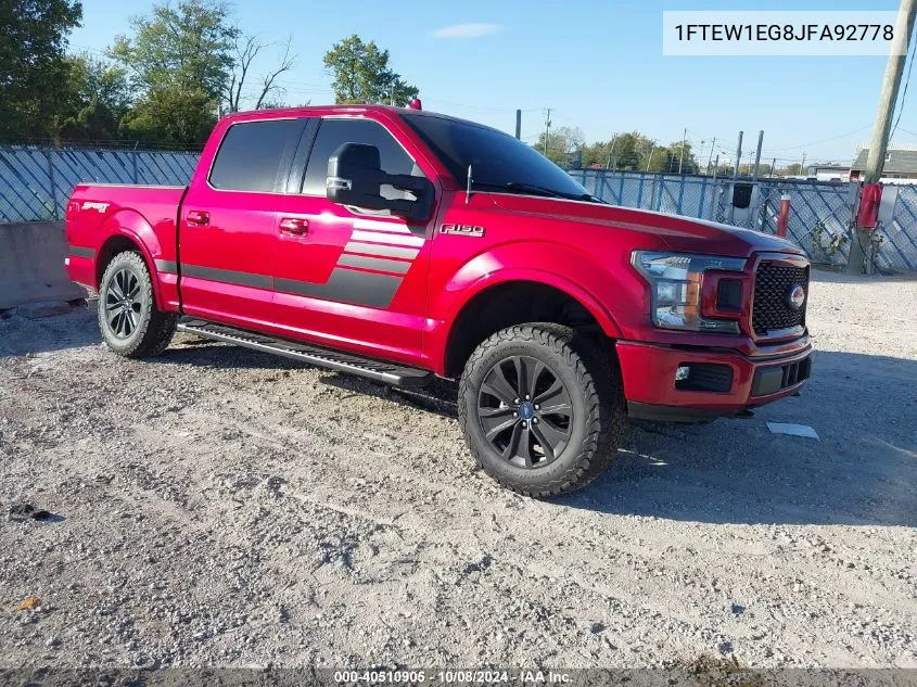 2018 Ford F-150 Xlt VIN: 1FTEW1EG8JFA92778 Lot: 40510905