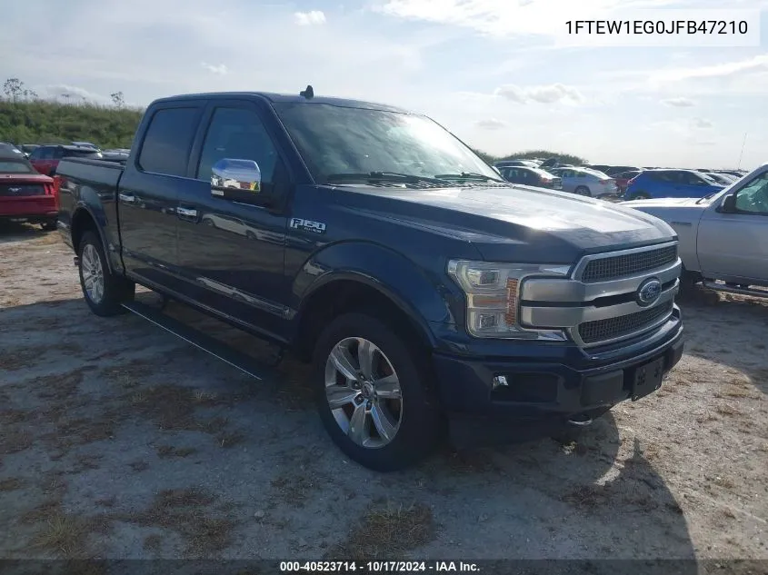 2018 Ford F-150 Platinum VIN: 1FTEW1EG0JFB47210 Lot: 40523714