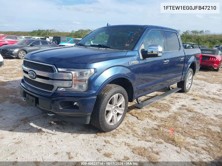 2018 Ford F-150 Platinum VIN: 1FTEW1EG0JFB47210 Lot: 40523714