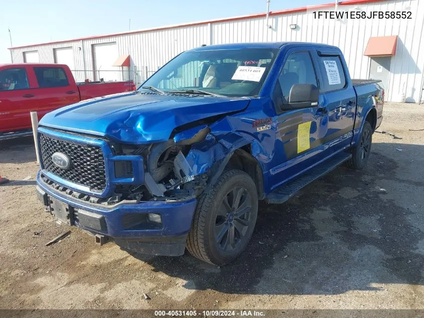 2018 Ford F-150 Xlt VIN: 1FTEW1E58JFB58552 Lot: 40531405