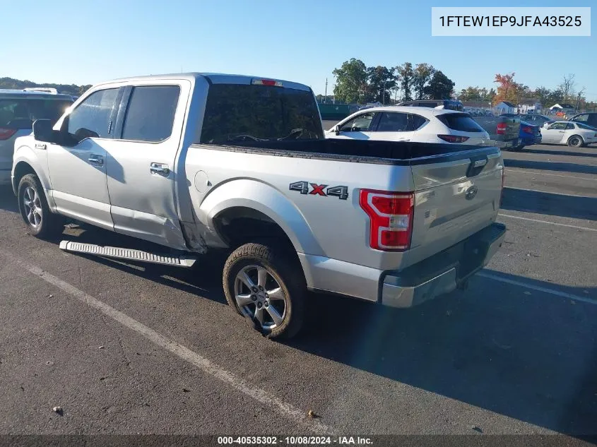 2018 Ford F-150 Supercrew VIN: 1FTEW1EP9JFA43525 Lot: 40535302