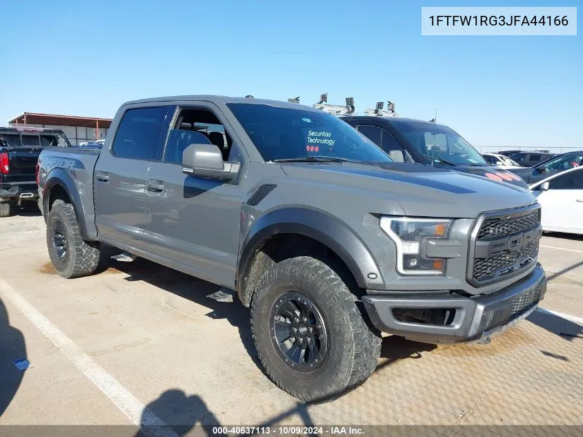 2018 Ford F-150 Raptor VIN: 1FTFW1RG3JFA44166 Lot: 40537113