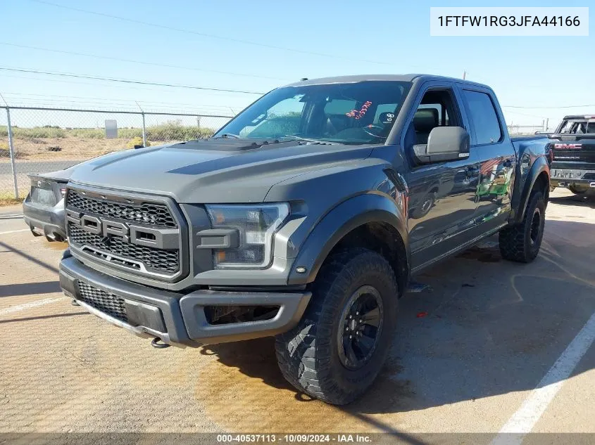 2018 Ford F-150 Raptor VIN: 1FTFW1RG3JFA44166 Lot: 40537113