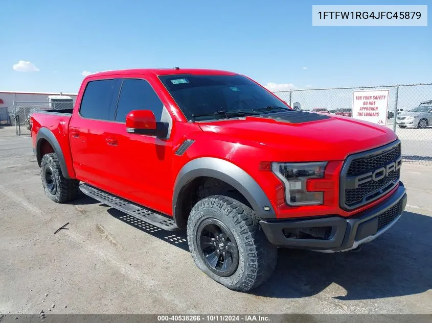 2018 Ford F-150 Raptor VIN: 1FTFW1RG4JFC45879 Lot: 40538266