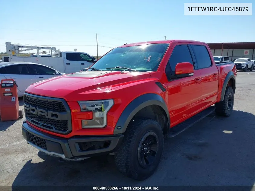 2018 Ford F-150 Raptor VIN: 1FTFW1RG4JFC45879 Lot: 40538266