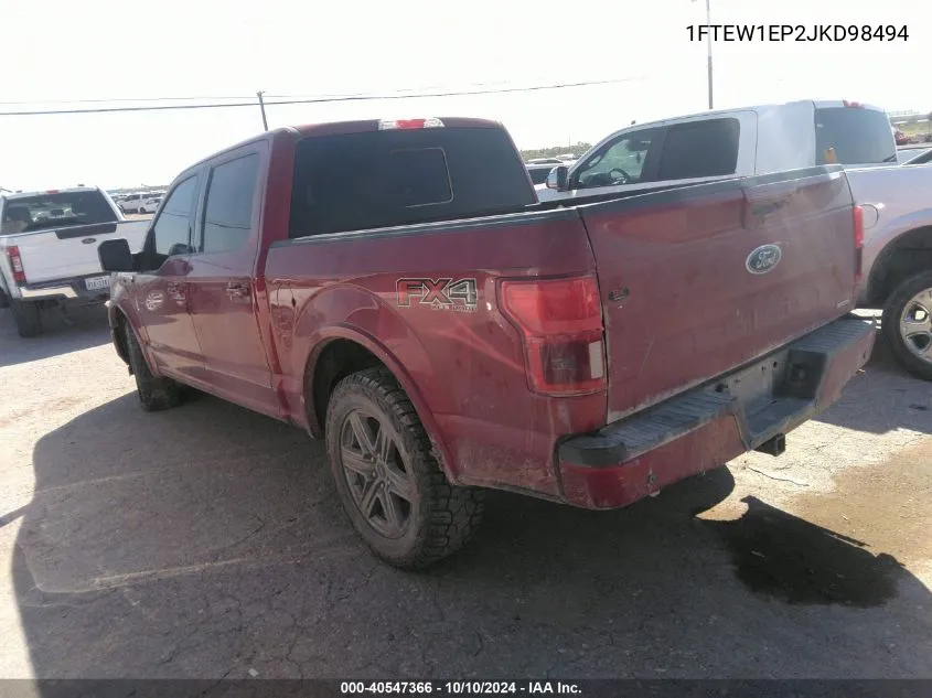 1FTEW1EP2JKD98494 2018 Ford F-150 Lariat