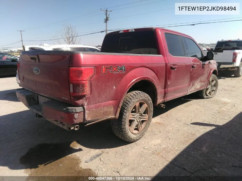 2018 Ford F-150 Lariat VIN: 1FTEW1EP2JKD98494 Lot: 40547366