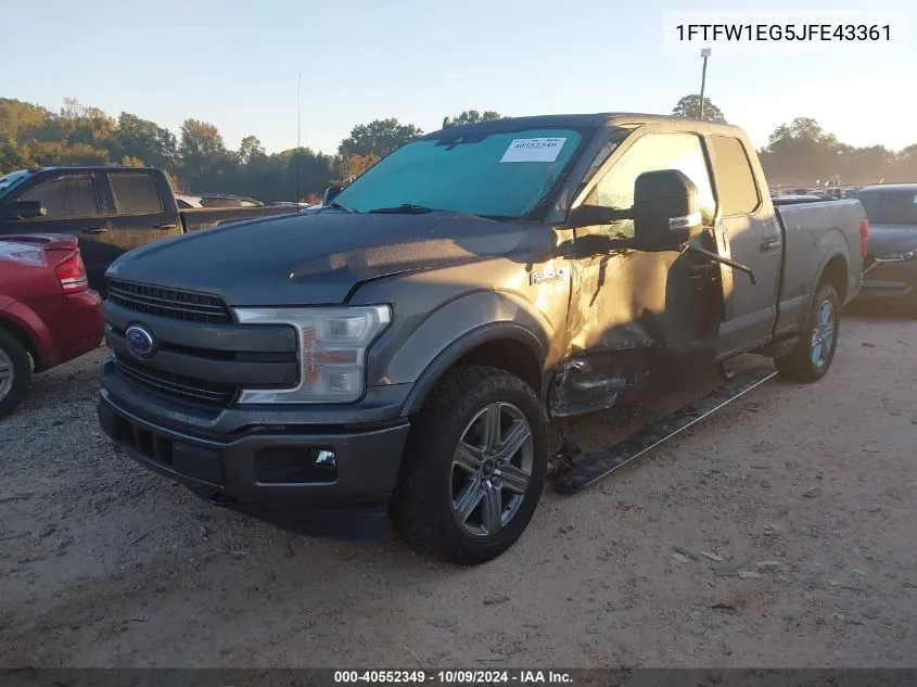 2018 Ford F150 Supercrew VIN: 1FTFW1EG5JFE43361 Lot: 40552349