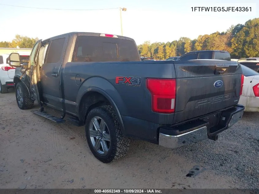 2018 Ford F150 Supercrew VIN: 1FTFW1EG5JFE43361 Lot: 40552349