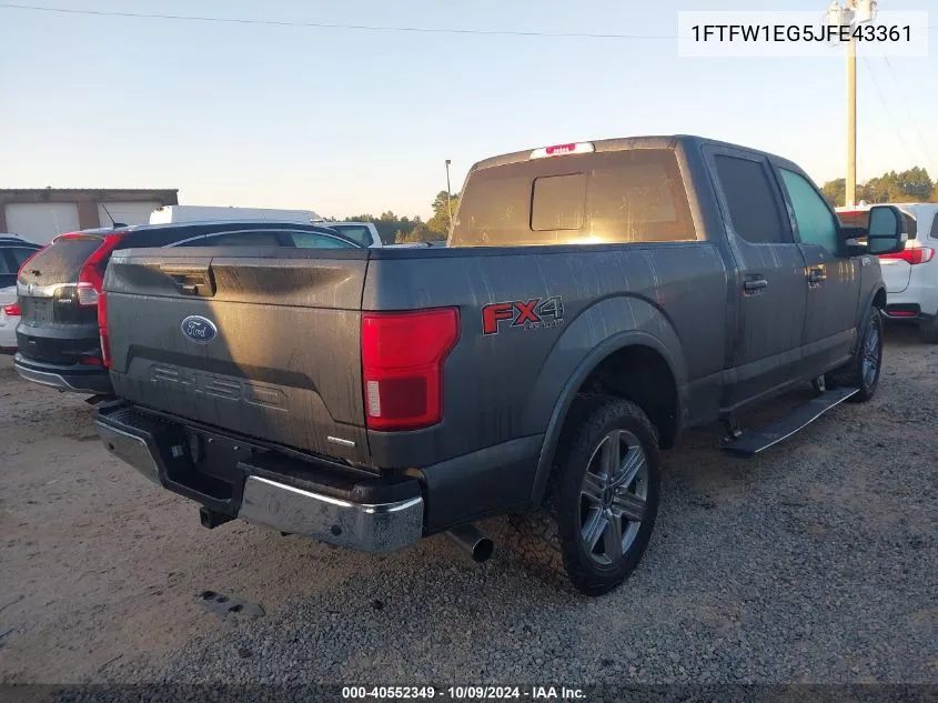 2018 Ford F150 Supercrew VIN: 1FTFW1EG5JFE43361 Lot: 40552349