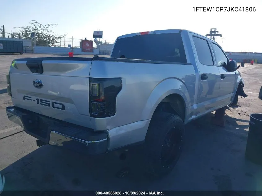 2018 Ford F-150 Xlt VIN: 1FTEW1CP7JKC41806 Lot: 40555028