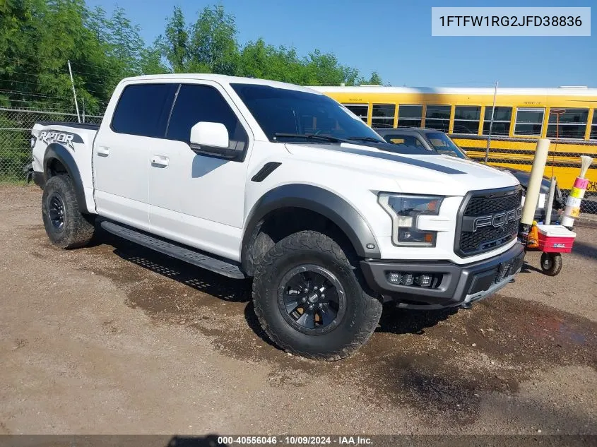 2018 Ford F-150 Raptor VIN: 1FTFW1RG2JFD38836 Lot: 40556046