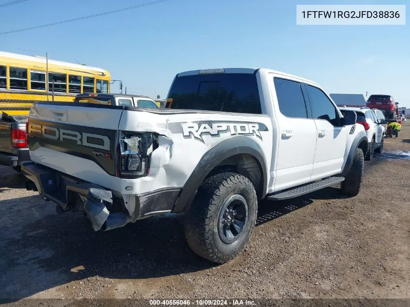 2018 Ford F-150 Raptor VIN: 1FTFW1RG2JFD38836 Lot: 40556046