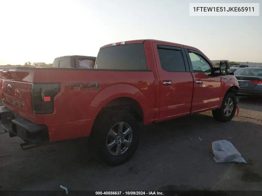 2018 Ford F-150 Xlt VIN: 1FTEW1E51JKE65911 Lot: 40556637