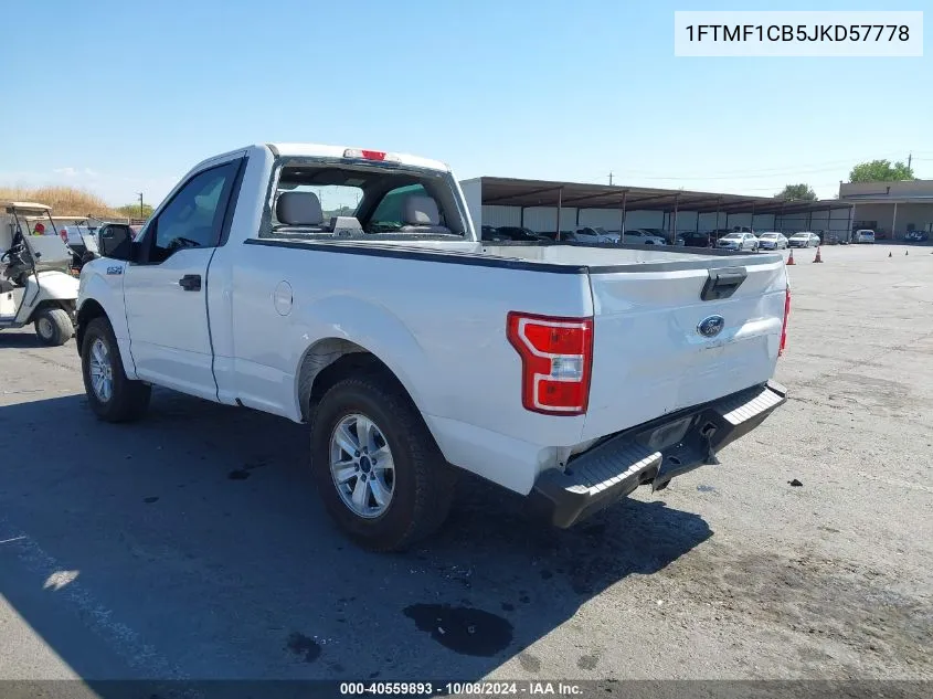 2018 Ford F-150 Xl VIN: 1FTMF1CB5JKD57778 Lot: 40559893