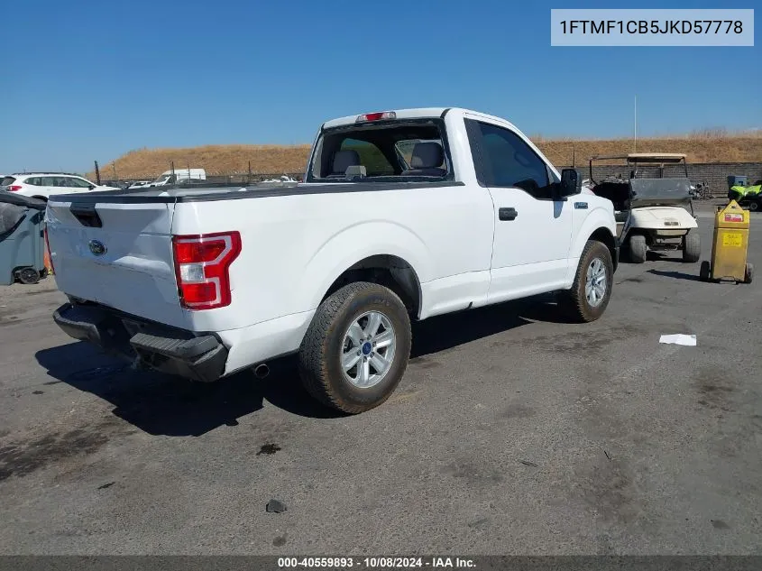 2018 Ford F-150 Xl VIN: 1FTMF1CB5JKD57778 Lot: 40559893