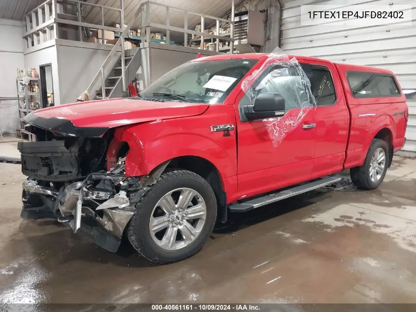 2018 Ford F150 Super Cab VIN: 1FTEX1EP4JFD82402 Lot: 40561161