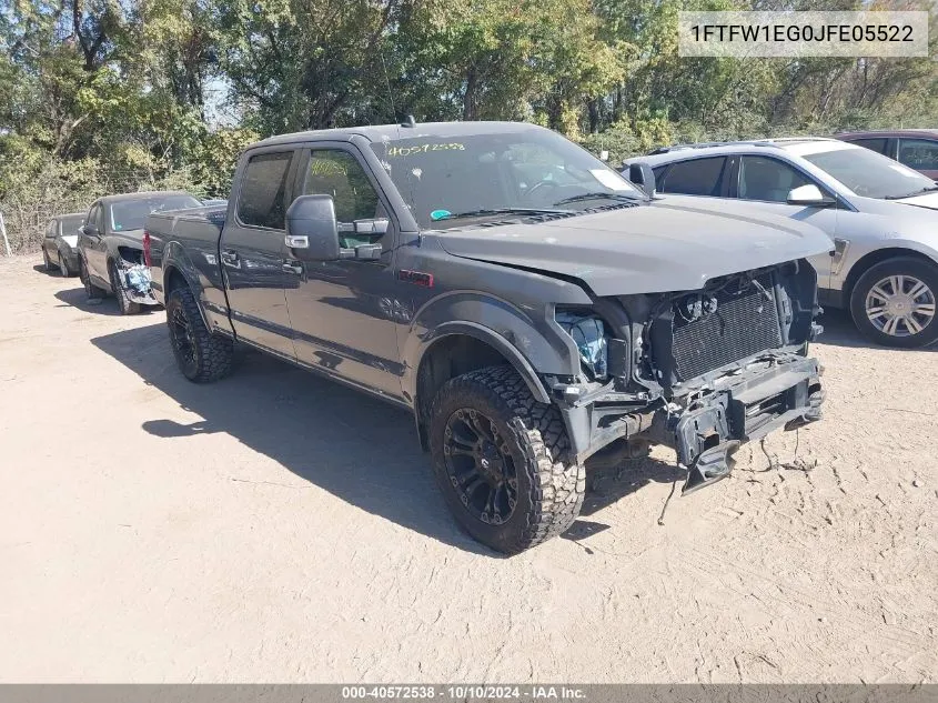 2018 Ford F-150 Lariat VIN: 1FTFW1EG0JFE05522 Lot: 40572538