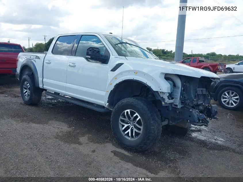 2018 Ford F-150 Raptor VIN: 1FTFW1RG9JFD69632 Lot: 40582026