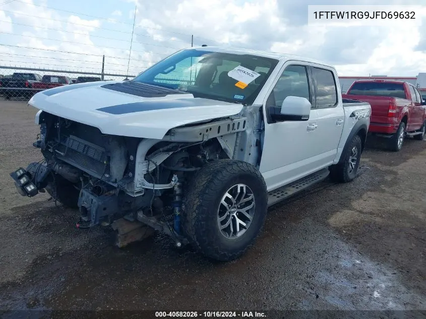 2018 Ford F-150 Raptor VIN: 1FTFW1RG9JFD69632 Lot: 40582026