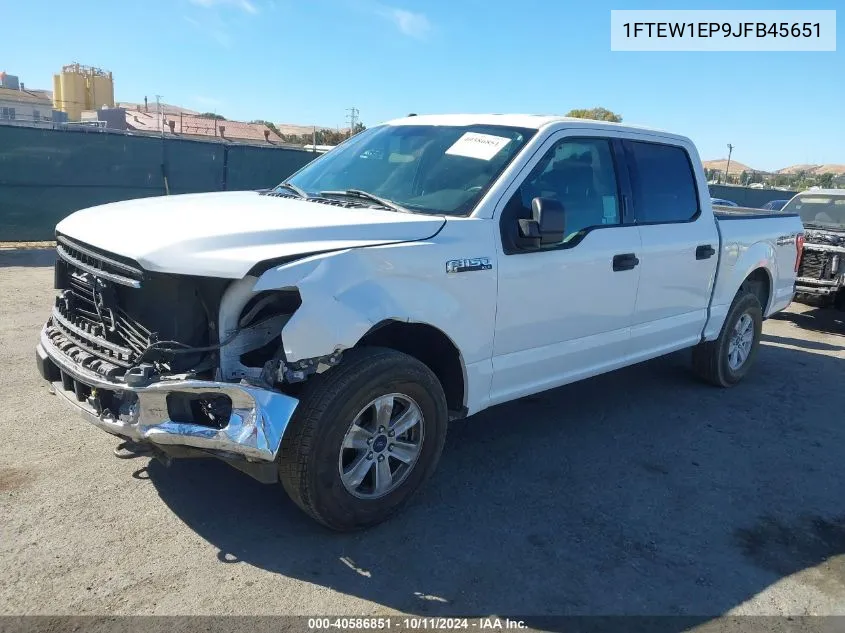 2018 Ford F-150 Xlt VIN: 1FTEW1EP9JFB45651 Lot: 40586851