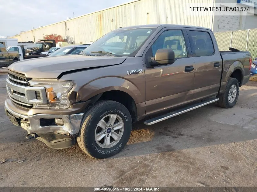 2018 Ford F-150 Xlt VIN: 1FTEW1E51JFA01574 Lot: 40596515