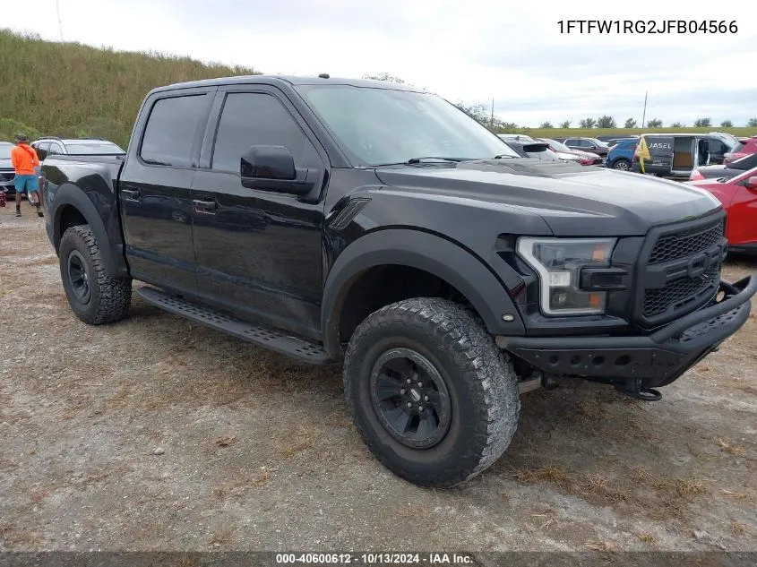 2018 Ford F150 Raptor VIN: 1FTFW1RG2JFB04566 Lot: 40600612