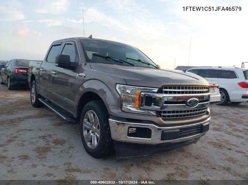 2018 Ford F150 Supercrew VIN: 1FTEW1C51JFA46579 Lot: 40602833