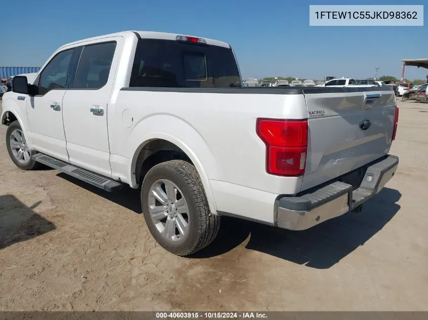 2018 Ford F-150 Lariat VIN: 1FTEW1C55JKD98362 Lot: 40603915