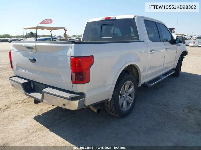 2018 Ford F-150 Lariat VIN: 1FTEW1C55JKD98362 Lot: 40603915