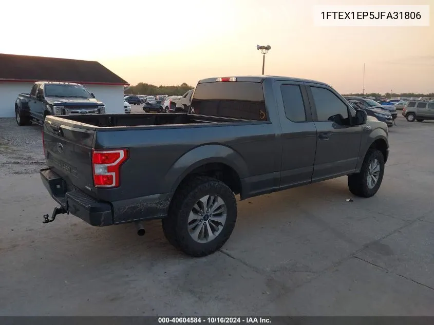 2018 Ford F-150 Xl VIN: 1FTEX1EP5JFA31806 Lot: 40604584