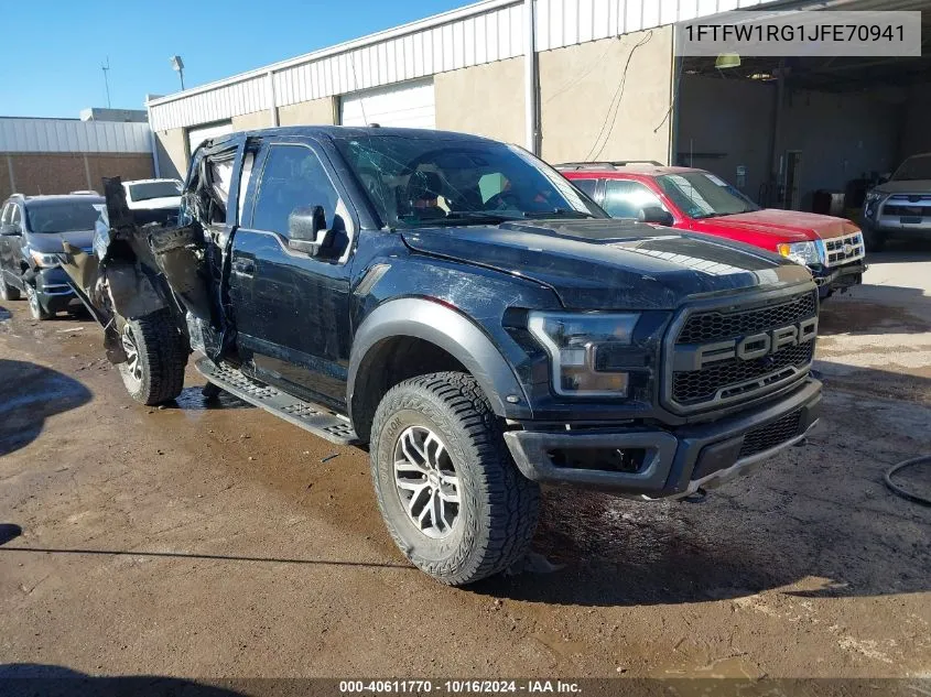 2018 Ford F-150 Raptor VIN: 1FTFW1RG1JFE70941 Lot: 40611770